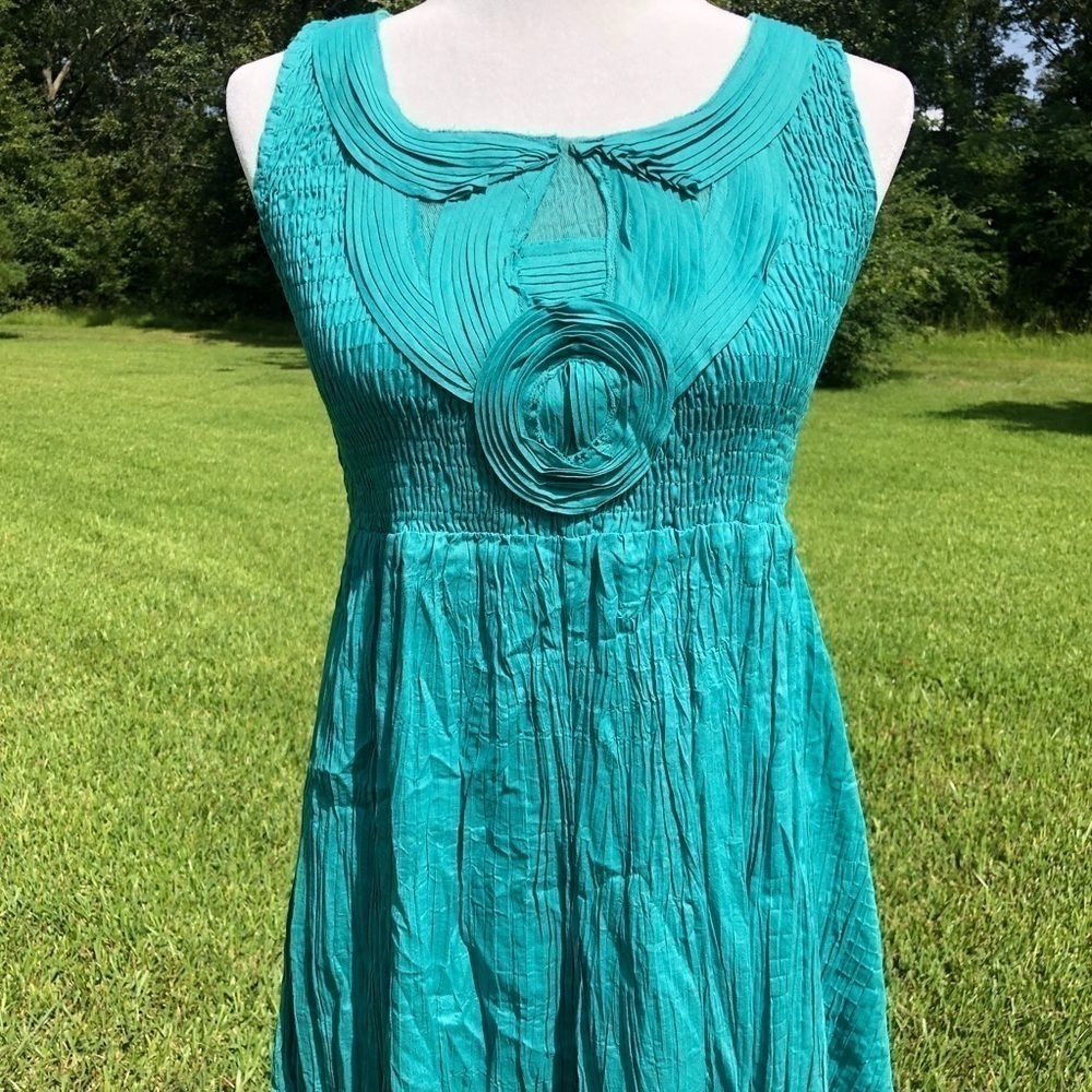 Soft Surroundings teal dress size PXS EUC - Picture 2 of 7